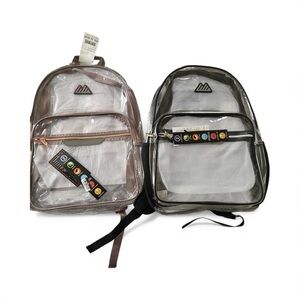 Summit Ridge Clear Backpack - Black or Rose Water-Resistant Dome Design NWT